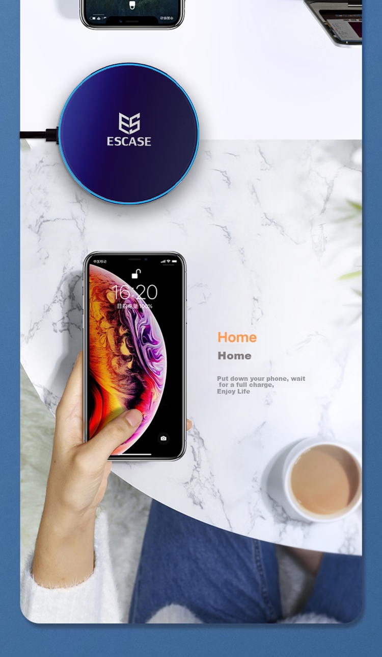 ESCASE Wireless Charging Dock Stand for Apple iPhone 16/15/14/13 Pro Max, Huawei Xiaomi Android Phones and Earphones F01 White 5