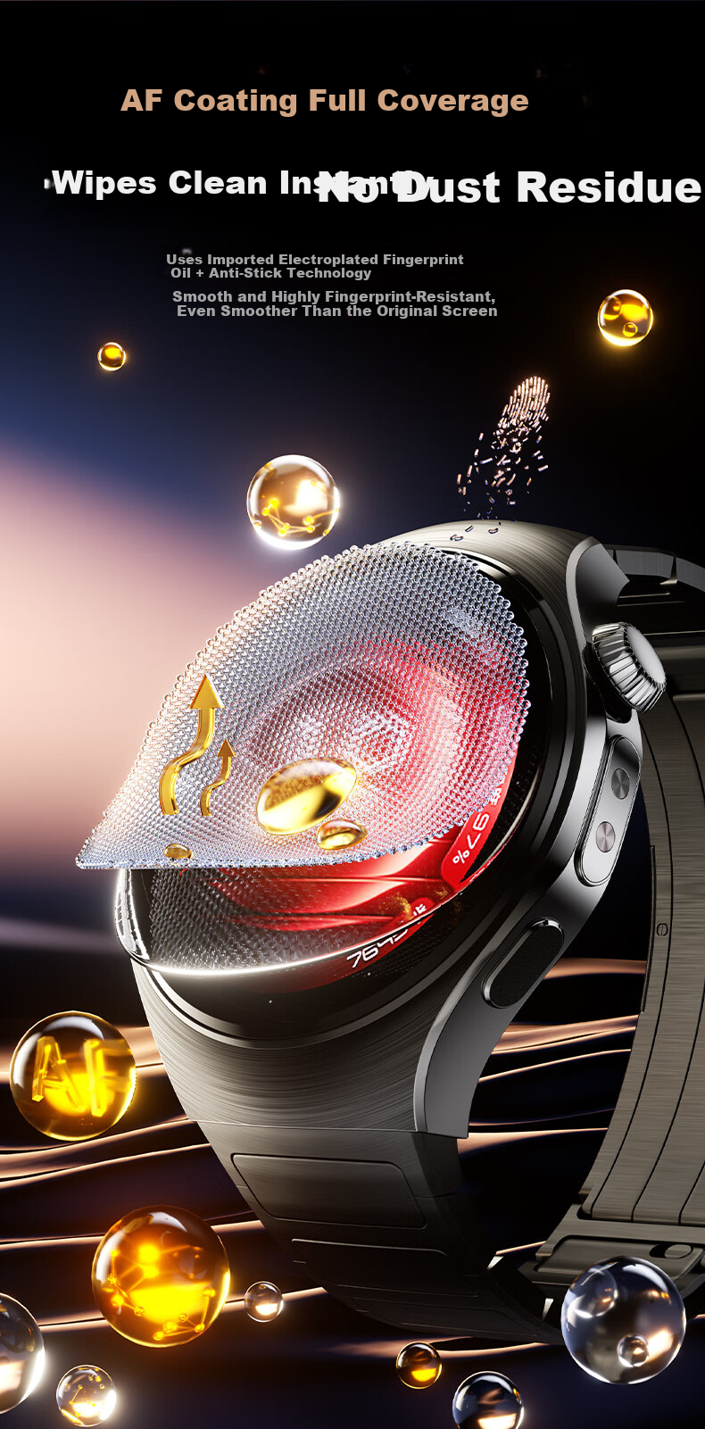 CangHua 2-Pack Screen Protector for Huawei Watch 5 42mm - Non-Tempered Full Coverage Anti-Scratch Shockproof Film with Easy One-Press Installation 8