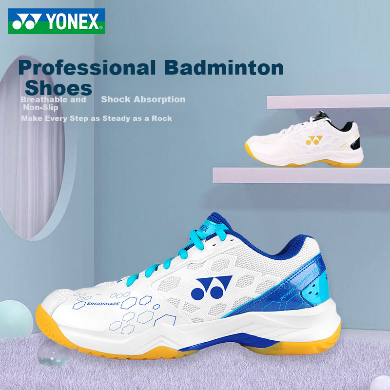 YONEX Badminton Shoes YY Entry-Level Training Shock Absorption Power Cushion Unisex SHB101CR White Platinum Size 41 3