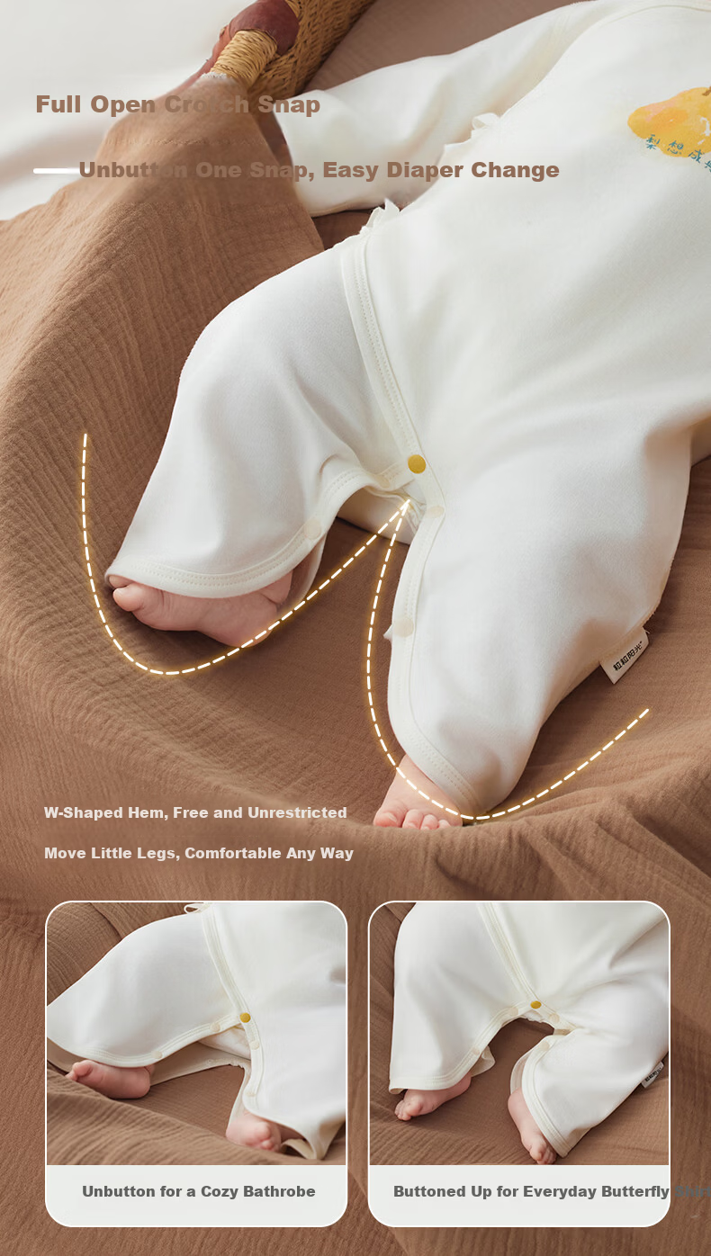 Shiyuejiejing Baby Romper Onesie Spring And Summer Newborn Infant Clothing for Boys And Girls All Seasons Long Sleeve Pure Cotton Class A 17