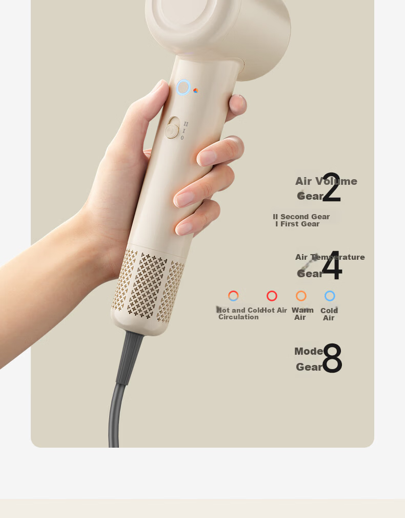 AUX High-Speed Hair Dryer Home Use Powerful Fast-Drying Ionic Hair Care Bladeless Low Noise Electric Hair Dryer 19