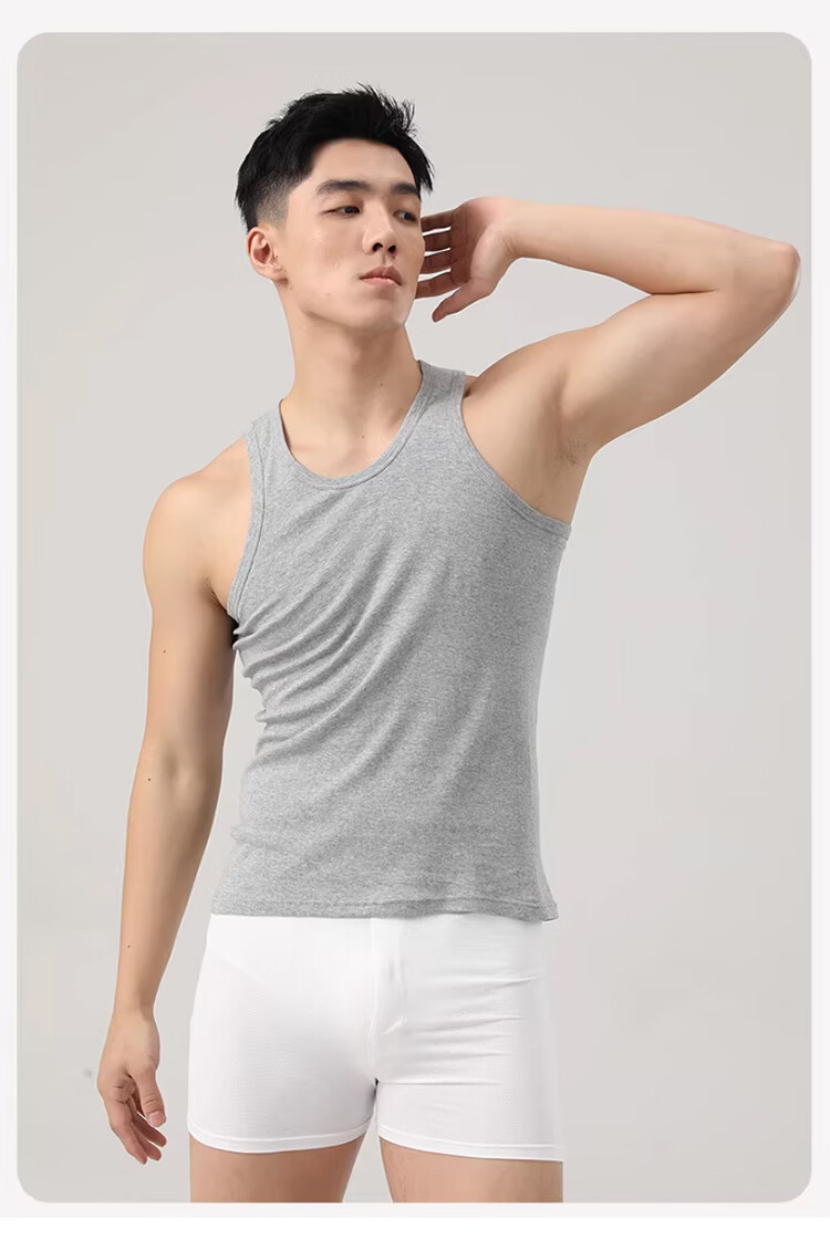MiiOW Men's Tank Top, Summer Pure Cotton Loose Sleeveless T-Shirt, Undershirt, Sports Slim Shoulder Vest, Father's Day Gift 15