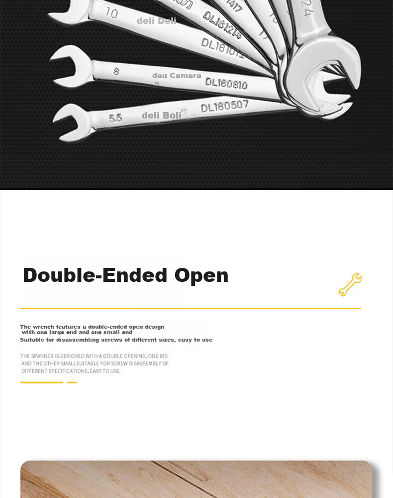 Deli Tool Mirror Double Open-End Wrench 22x24mm DL162224 4