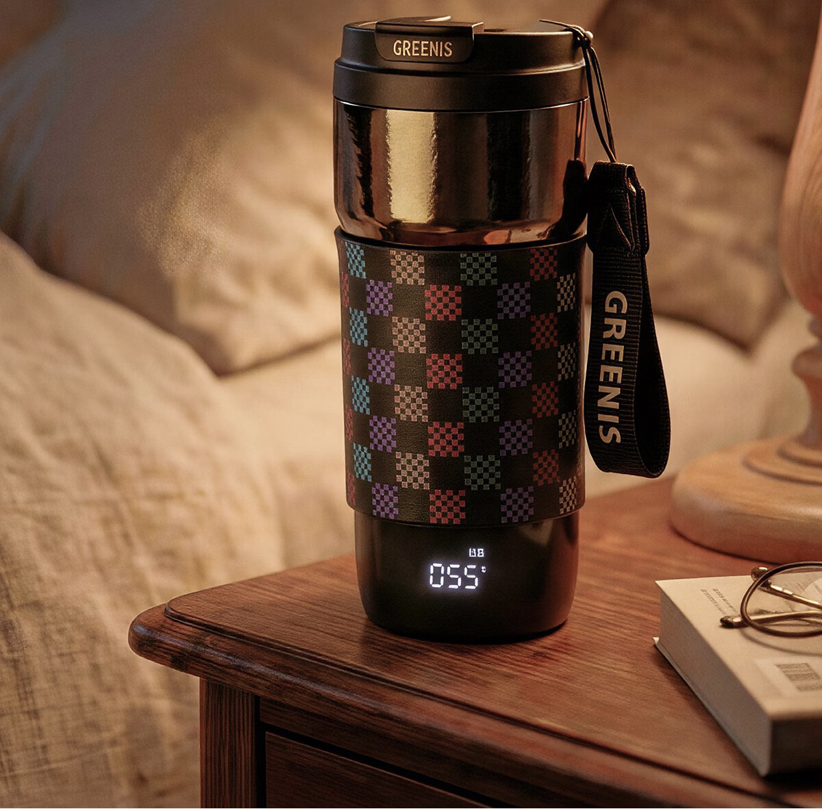 GREENIS Portable Pure Titanium Electric Kettle Travel Electric Water Cup High-Value Boiling Coffee Thermos Temperature Control Insulated Cup Mini Milk Tea Cup 18