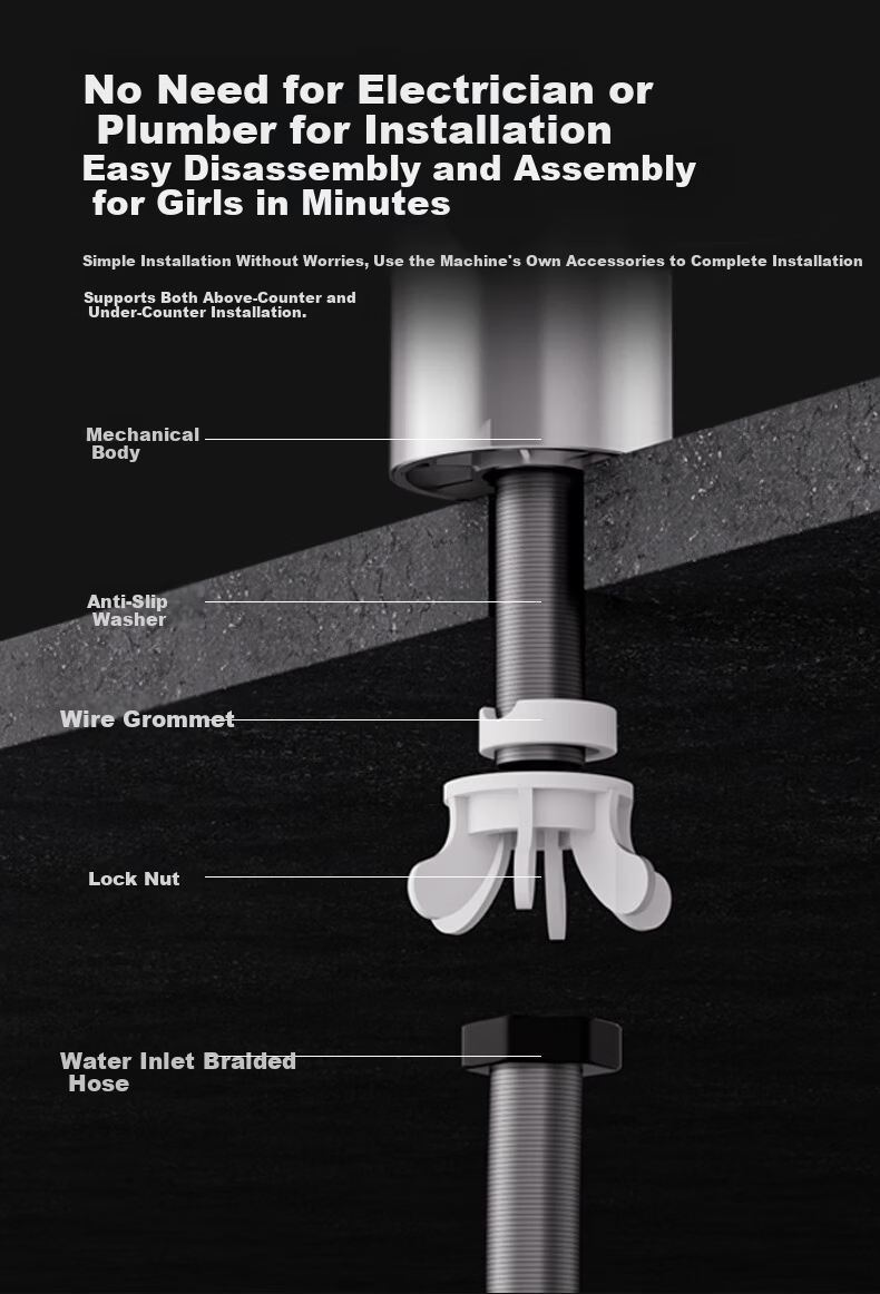 Vanward Instant Electric Water Heater Faucet Stainless Steel Variable Frequency Constant Temperature Rapid Heating Faucet Heater Hot and Cold Digital Display Bathroom Kitchen Small Kitchen Treasure El 18