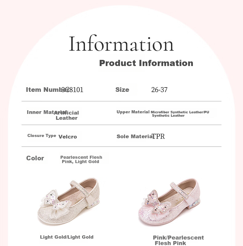 Fulomi Girls Princess Shoes Spring Autumn Children's Sequin Crystal Flats Performance Dress Shoes Light Gold Size 30 2