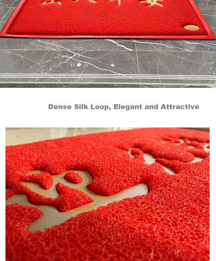 DIYIN Safe Entry And Exit Doormat, Red, 80*120cm, Entrance Door Mat, Doorway Foot Mat, Loop Pile Welcome Mat, Non-Slip Mat 6