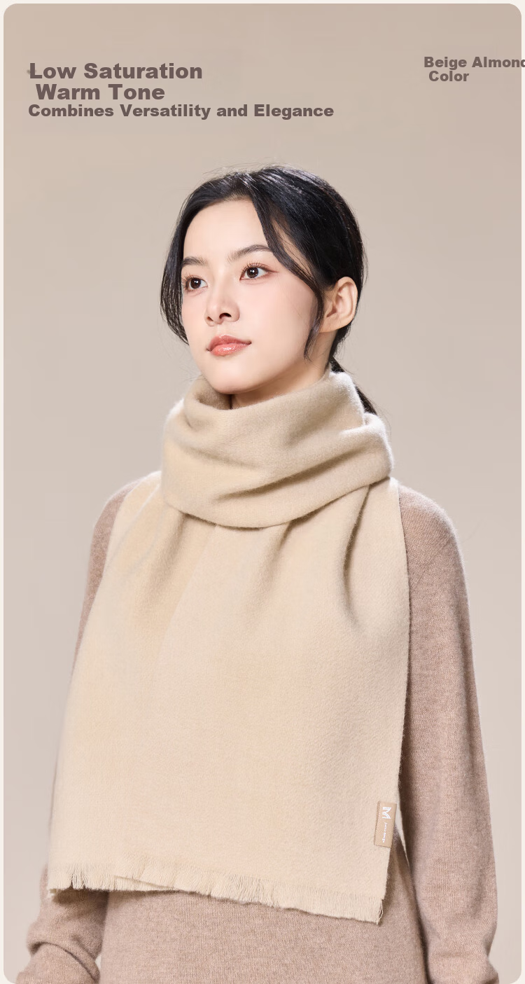 JIUMU Women's Cashmere Scarf Autumn Winter Warm Shawl Wool Neck Warmer Gift Box for Mother's Day Birthday 7