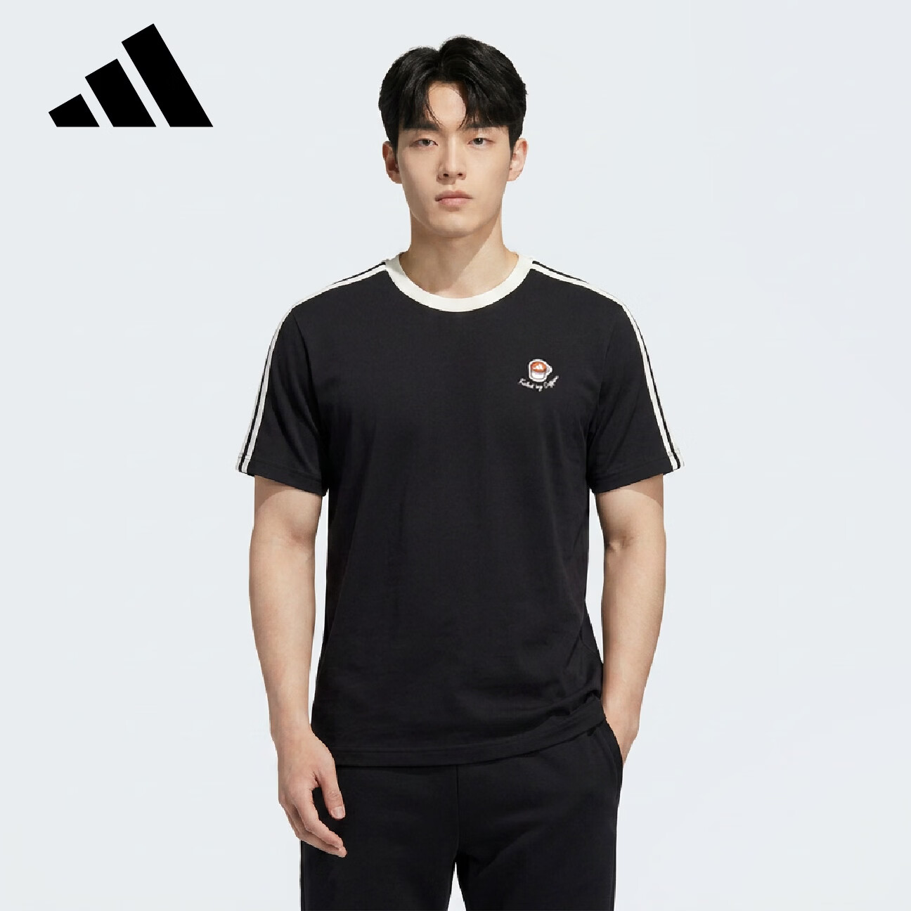 Adidas Sports Style Series Men's M COFFEE CUP T Short Sleeve T-Shirt KG5413 Black XL 2