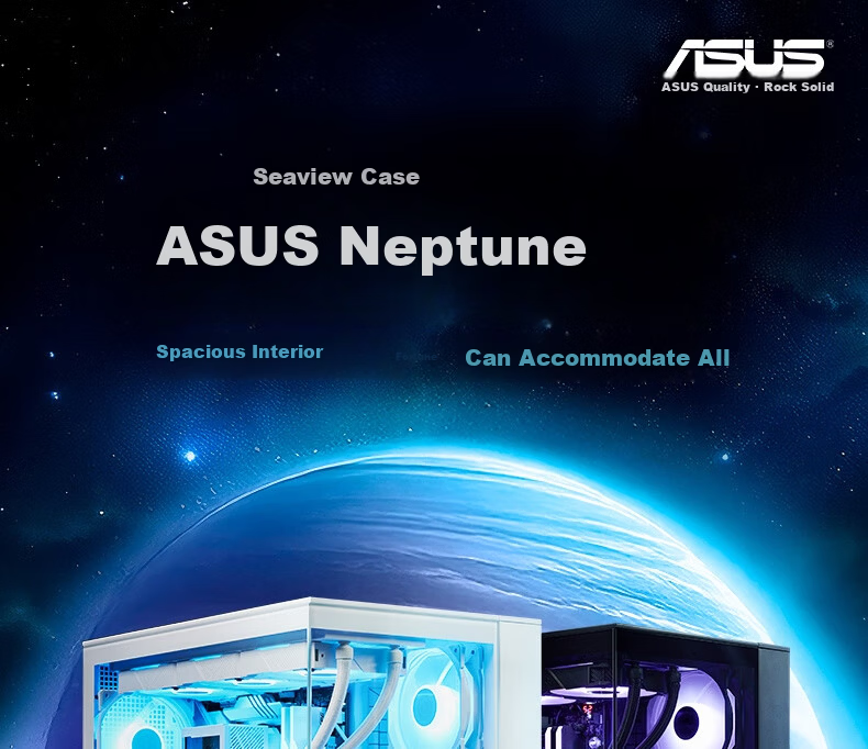 ASUS Haixing Black All-View Panoramic Case, Type-C Version, Dual-Chamber Design, Supports 360 Water Cooling, Tool-Free Disassembly, Supports up to 10 Fans 1