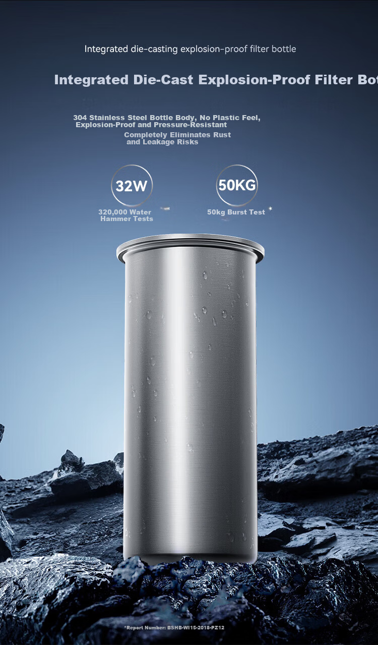 Welton M7 Central Water Purifier Whole House Pre-Filter Under-Sink Explosion-Proof Large White Bottle High Flow Commercial Restaurant Chlorine Removal Water Filter Home Tap Water System 13