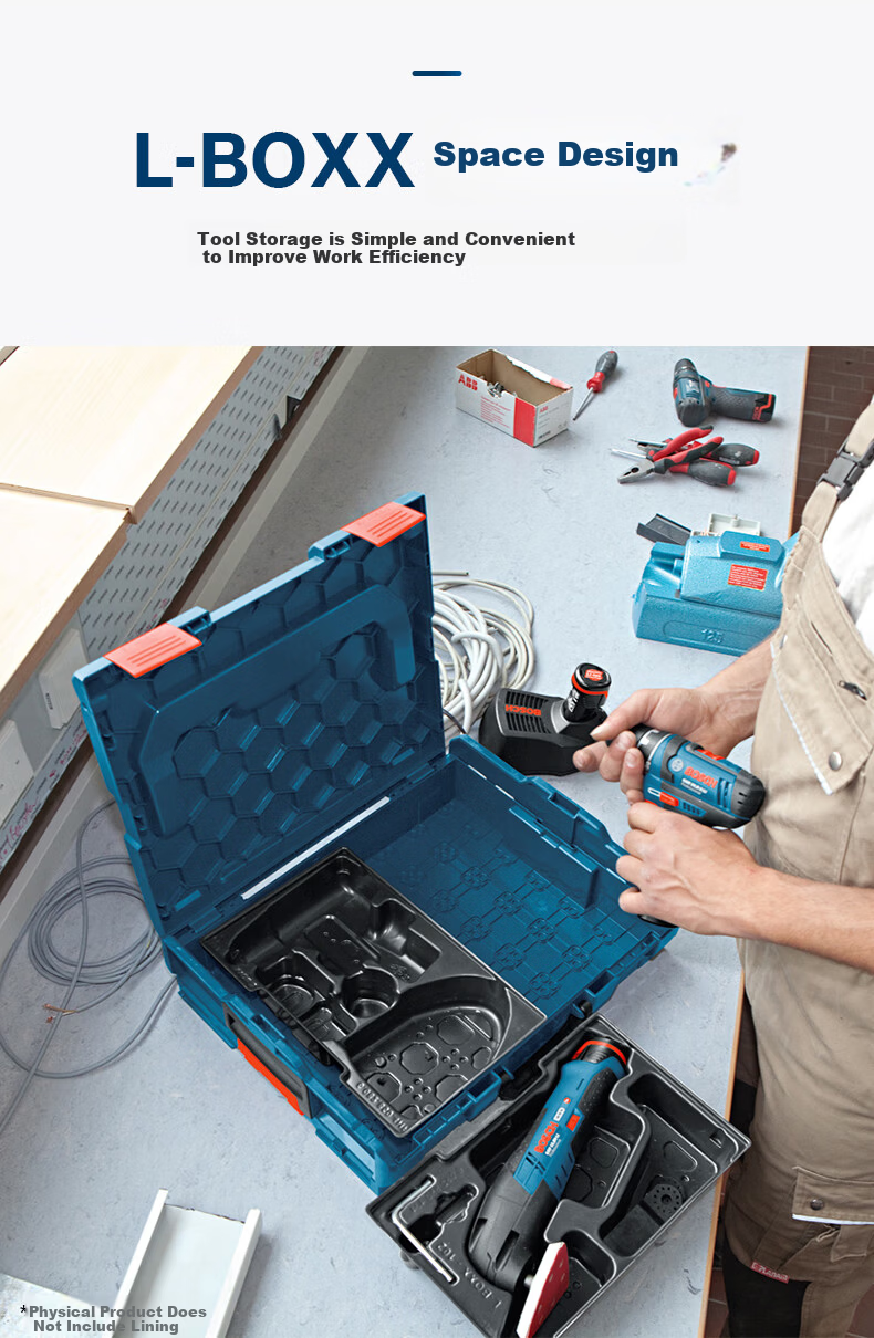 BOSCH Professional Toolbox Durable Portable Multi-Functional Large Capacity Household Hardware L-Boxx 136 4