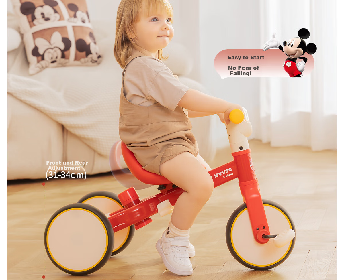 DISNEY Kids Tricycle Balance Bike 1-3-6 Years Toddler Pedal Bicycle Baby Birthday Gift Walker Push Bike 15