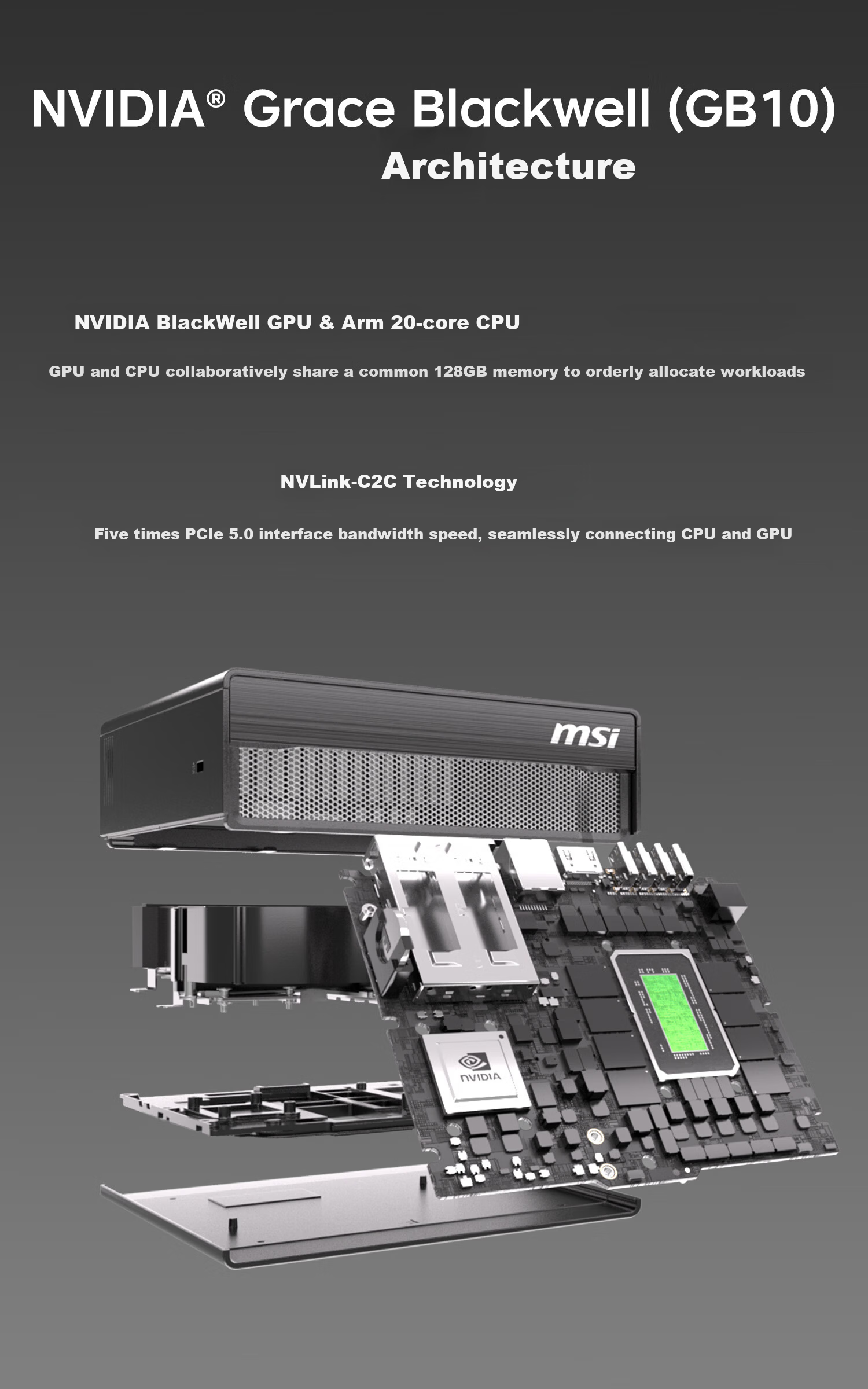 MSI EdgeXpert DGX Spark AI Large Model Computing Workstation GB10 128GB+4TB Local Deployment Supports Ollama/OpenClaw for Lobster Farming 1