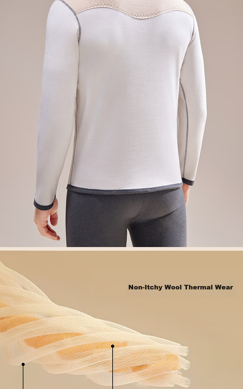 YAYA Goose Down Tencel Thermal Underwear Men German Velvet Heating Cashmere Fleece Thickened Autumn Top and Bottom Base Layer Set Winter 6