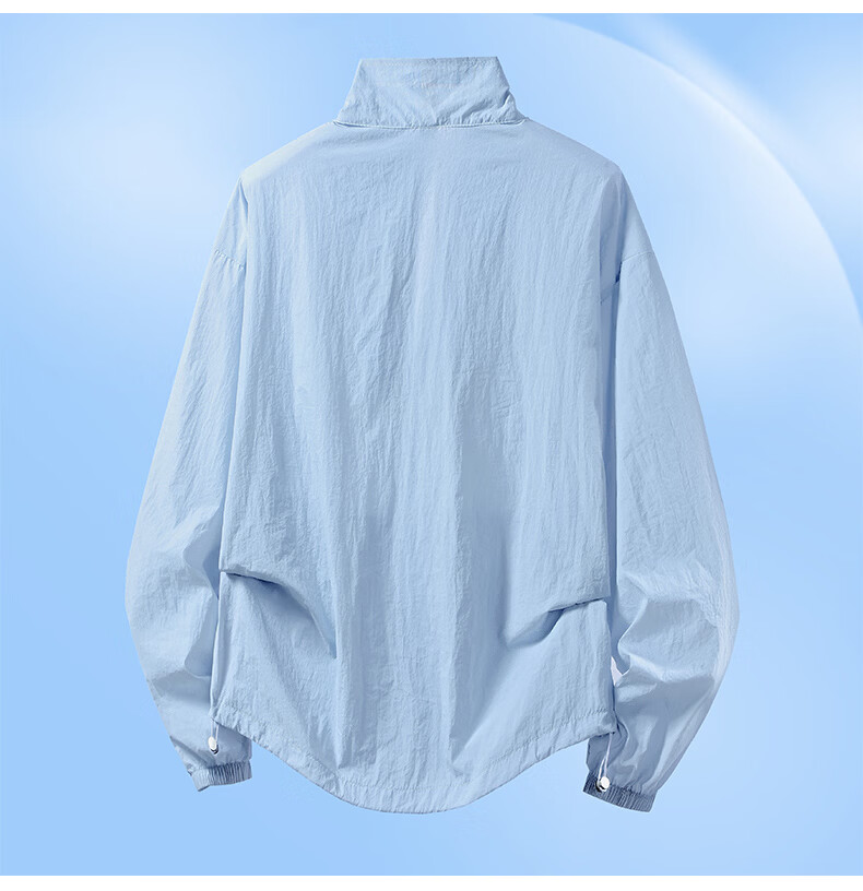 NASA GISS Men's Lightweight Cooling Sun Protection Jacket Outdoor Stand Collar Ice Silk Breathable Quick-Dry Jacket Khaki XL 11