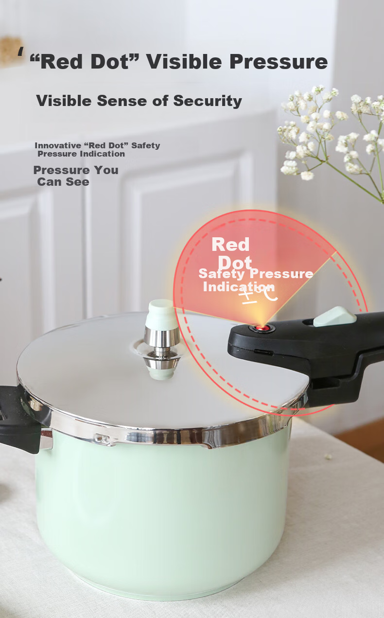 Kims Cook Classic Pressure Cooker 304 Thickened Stainless Steel Explosion-Proof Pressure Cooker Household Gas and Induction Cooker Compatible - Yellow 2