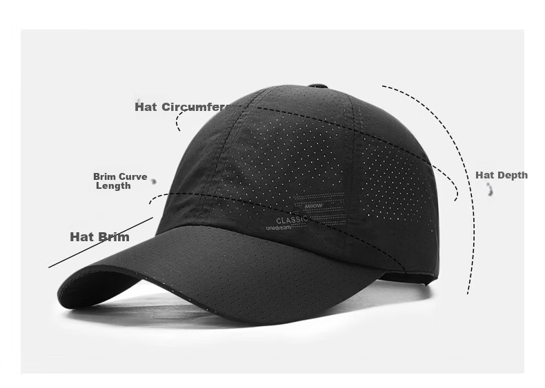 Miiow Men's Summer Baseball Cap Quick-Dry Mesh Breathable Sunshade Outdoor Duckbill Cap Dark Gray 11