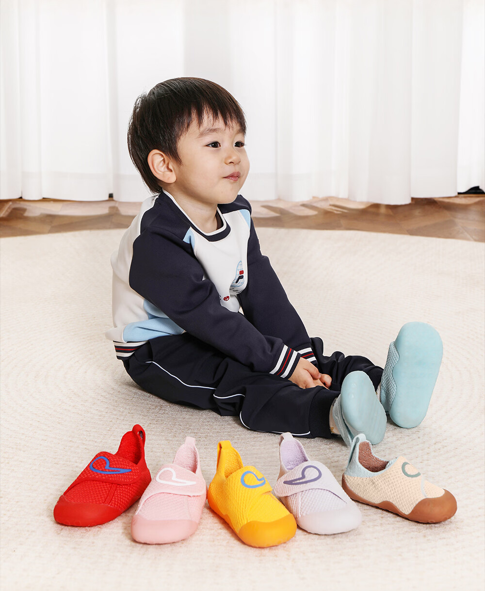 BOBDOG Kids Gold Label Barefoot Baby First Walking Shoes Non-slip Soft Sole Breathable Thin Sole Red Size 22 17