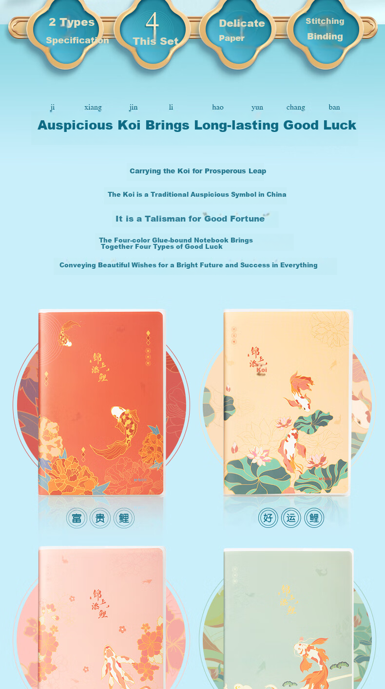 M&G Stationery A5/64 Sheets Glue-Bound Notebook, 4 Books, Notebooks for Notes, Memo Pads, Homework Books, Error Correction Books, Diary, Jianjian Green Grid JA5102D7 Essential for Exams 1