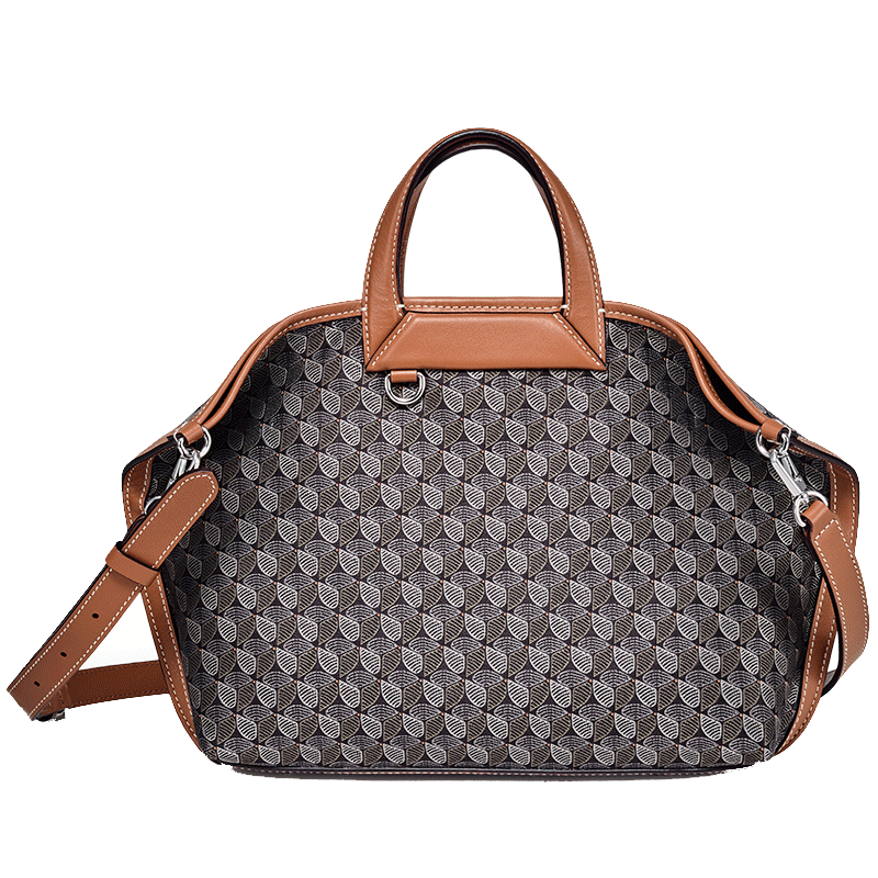 DISSONA Women's Handbag with Monogram Lucky Charm, Shoulder Bag, Tote Bag, Denim Color - Medium Size