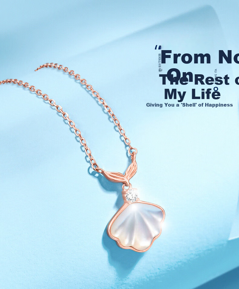 Disney Mermaid Series Shell Necklace 925 Silver Clavicle Chain Luxury Niche Birthday Gift for Women 38 Goddess Festival Gift for Girlfriend 1