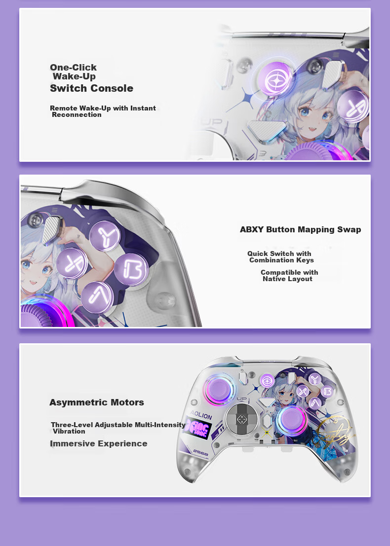 Aolion Aos Lion Dasheng 3 Game Controller Horizon 6 PC Steam Macro Programming Switch 2 Black Myth Wukong NS 2nd Gen iPad Android iOS Mobile Tablet 18