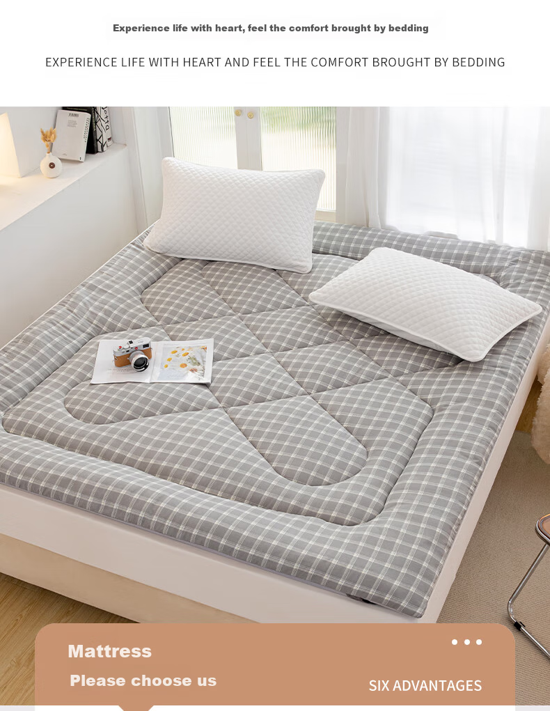 Grace Class A Antibacterial Soybean Mattress, Home All-Season Non-Slip Foldable, Misty Blue, 1.8*2 Meter Bed 3