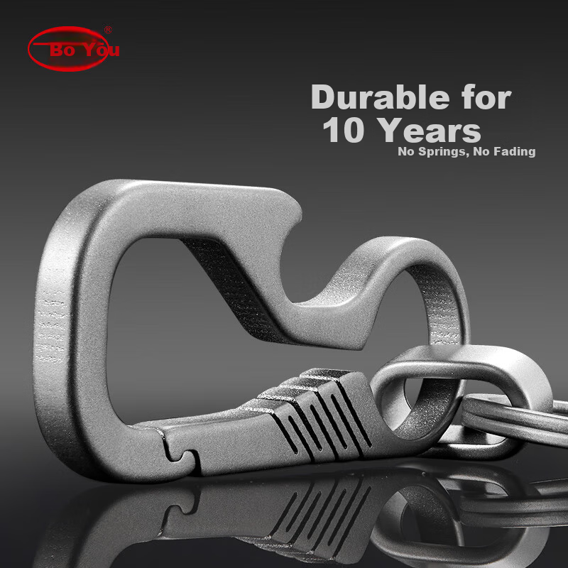 BO YOU Titanium Alloy Multifunctional Keychain Men's Waist Hanging Simple Personalized Car Keychain Women's Key Pendant Gift