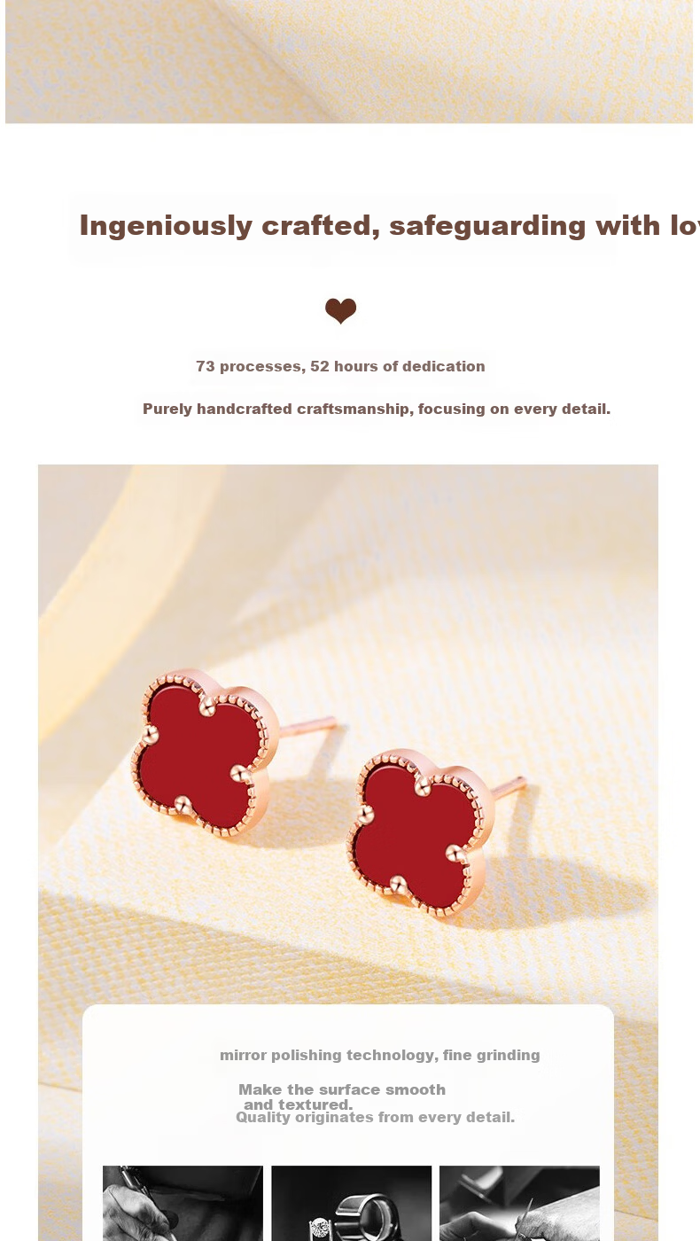 MANHE S999 Sterling Silver Four-Leaf Clover Stud Earrings for Women, 2026 New Style Birthday Gift for Girlfriend 6