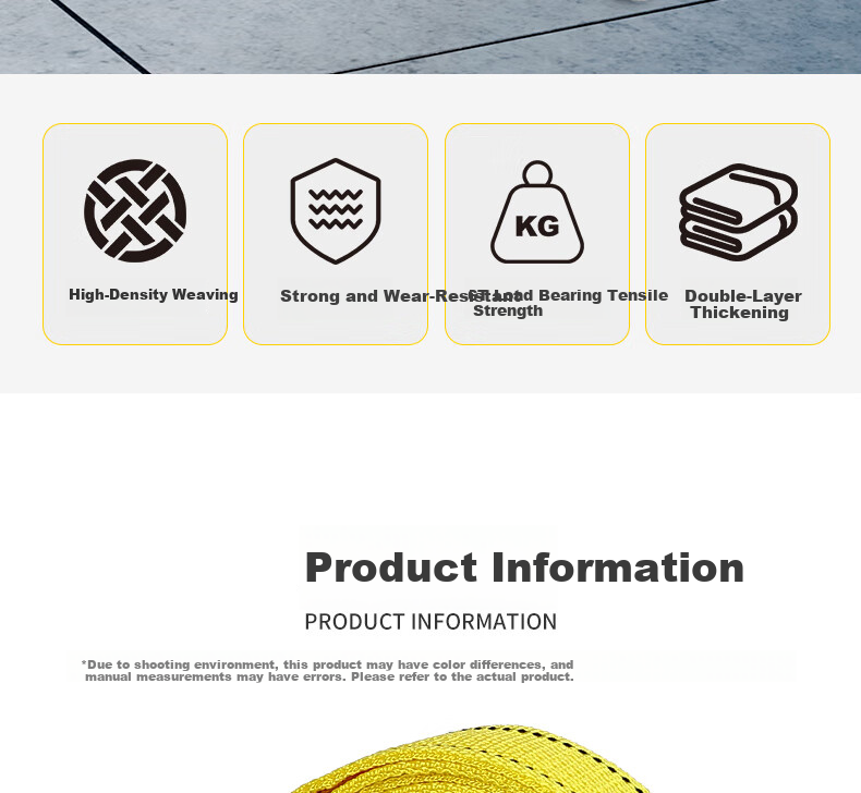 Ansell Car Tow Rope Outdoor Emergency Heavy-Duty Binding Rope with Steel Buckle 5m 10 Ton 8K00232 3