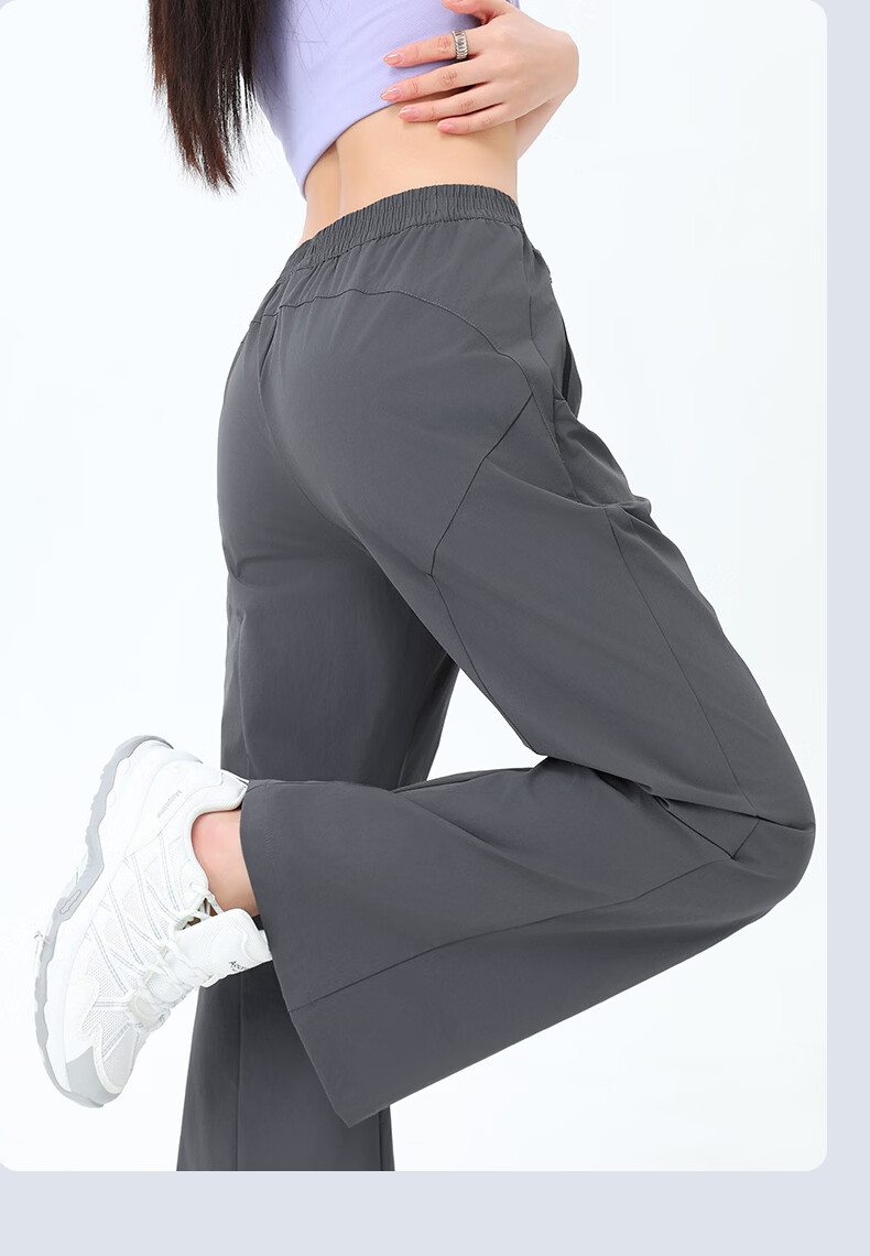 Langsha Paratrooper Work Pants Women Spring Summer High Waist Slight Flare Straight Leg Stretch Water-Repellent Casual Flared Hiking Trousers 21