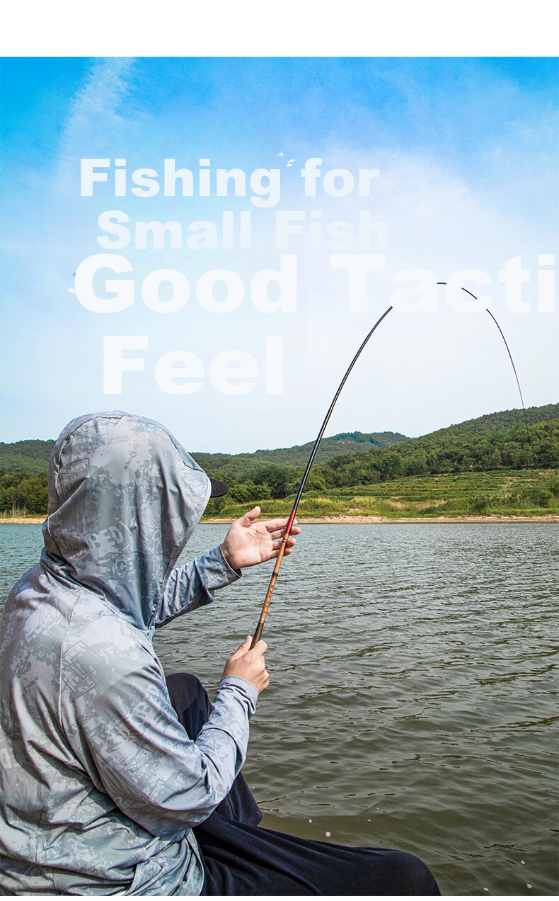 Grsaed Children's Fishing Rod Mini Short Section Hand Rod Set Carbon Fiber Fishing Rod Crucian Carp Rod Stream Rod Bamboo 2.7 Meters 14