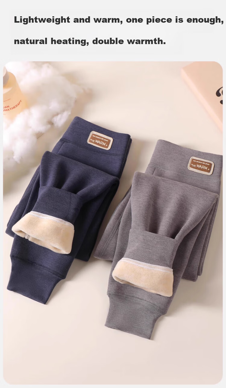Caiyue Boys' Thermal Pants Fleece-Lined Thickened Autumn Winter Cotton School Uniform Inner Wear for Kids 6