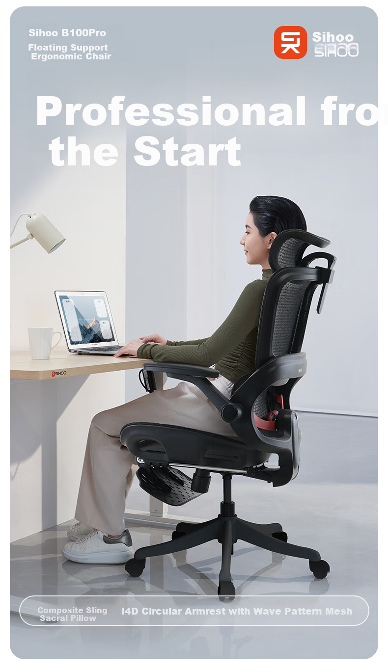 Sihoo B100Pro Ergonomic Office Chair Computer Chair Human Engineering Seat Gaming Chair with 4D Adjustable Armrests 1