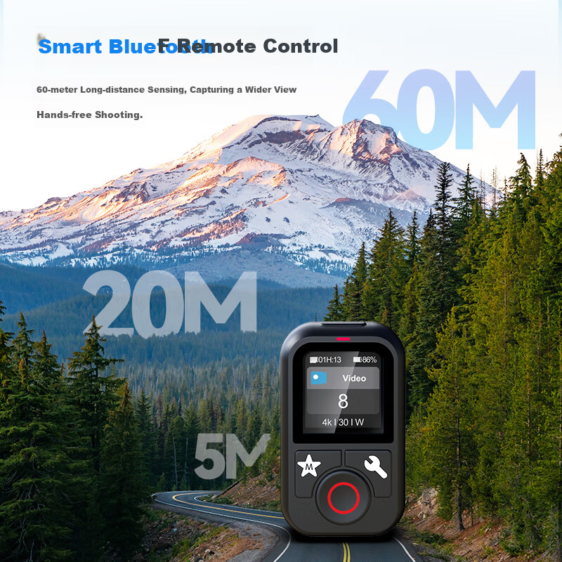 TELESIN Bluetooth Remote Control for GoPro 13 Compatible with Hero 12 11 10 9 Action Camera, HD Color Screen, Mode Switching, 60m Remote Control