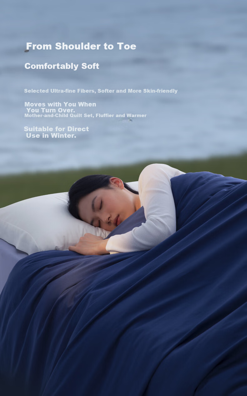Luolai Home Textiles Aerospace Deep Sleep Quilt 60s Cotton A-Class Antibacterial Washable Spring and Autumn Warm Quilt Blue 7