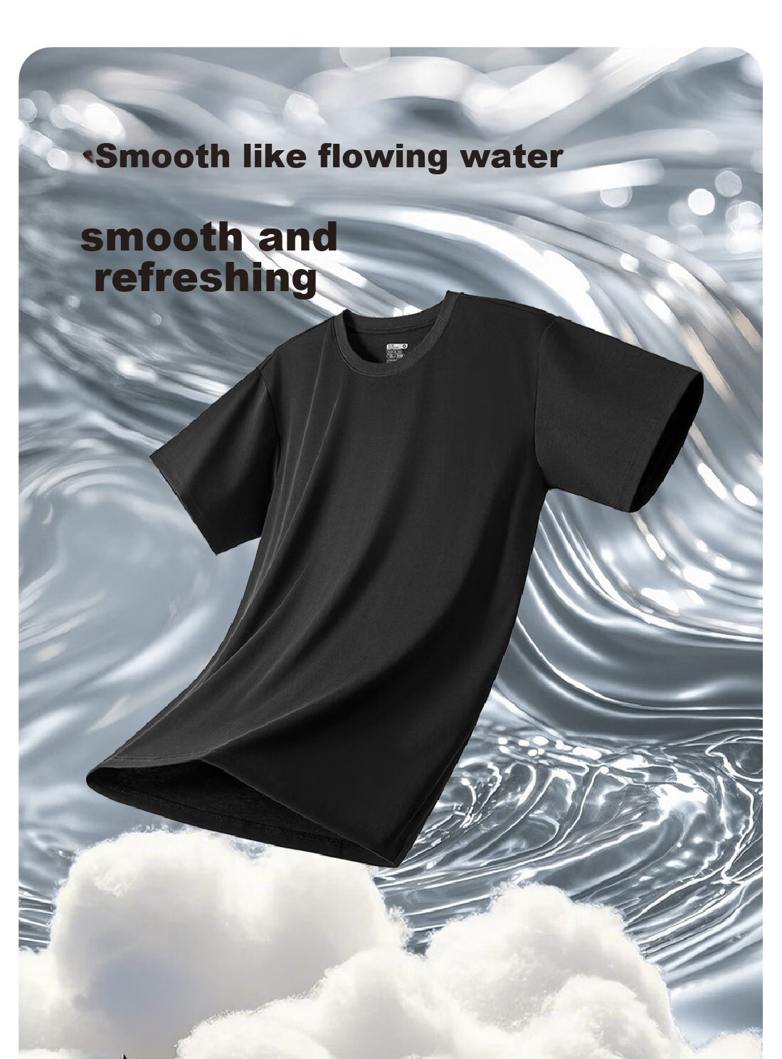 Yuejili Xinjiang Long-Staple Cotton 80S Short Sleeve T-Shirt Men's Breathable Spring Summer Antibacterial Combed Cotton Homewear Gift for Boyfriend 3