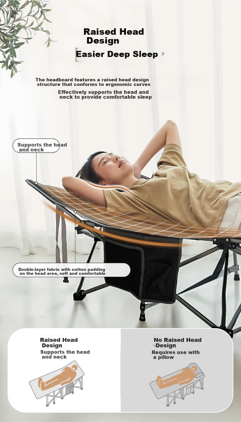 KingCamp Folding Single Bed Office Nap Bed Military Cot Portable Multifunctional Nap Bed 3