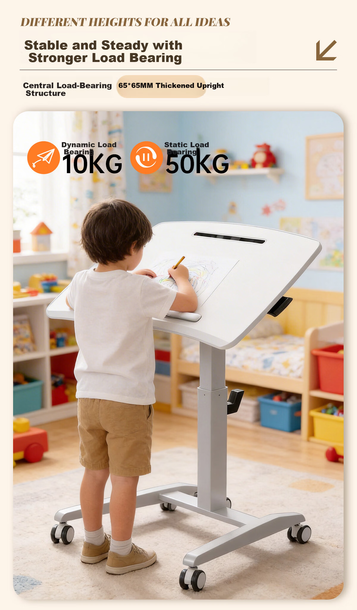 JOYSEEKER Portable Flip Adjustable Lazy Desk Study Writing Desk Bedside Computer Desk Workstation Sofa Side Table 7