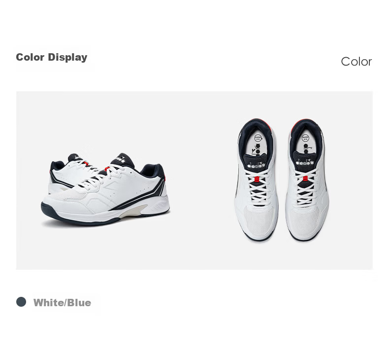 Diadora Volee 7 Men's Stable Comfortable Professional Tennis Shoes White / Blue Size 41 13