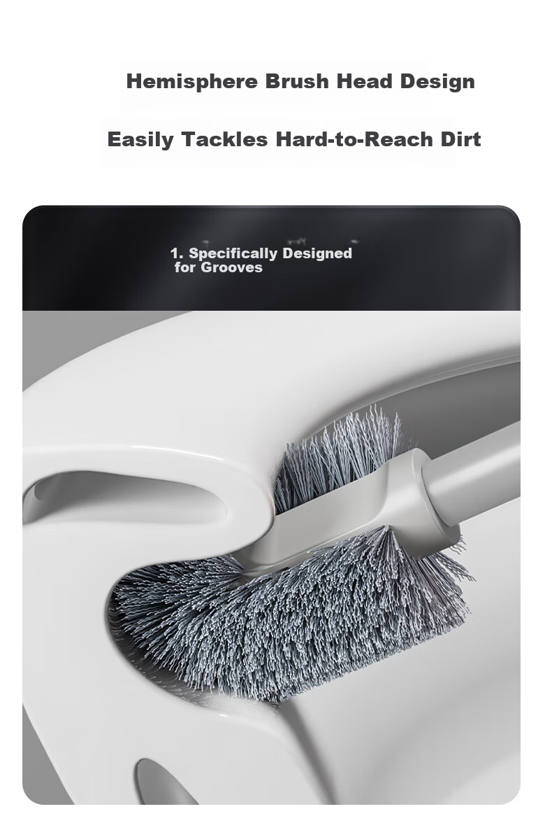 Jiabangshou Toilet Brush, No Drilling Required, Wall-Mounted, Disposable, No Dead Angles, Cleaning Wonder 3
