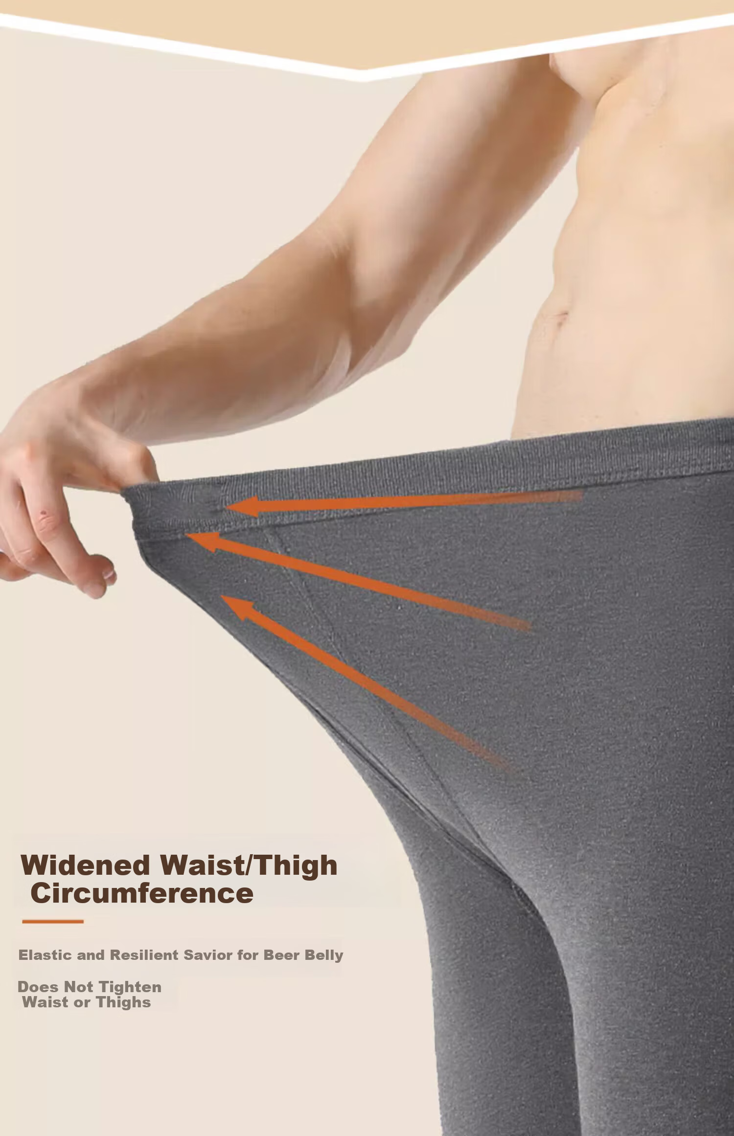 Bingxue Mianman Plus Size Men's Cotton Thermal Underwear Autumn Winter Thin Antibacterial Cotton Pants 10A 12