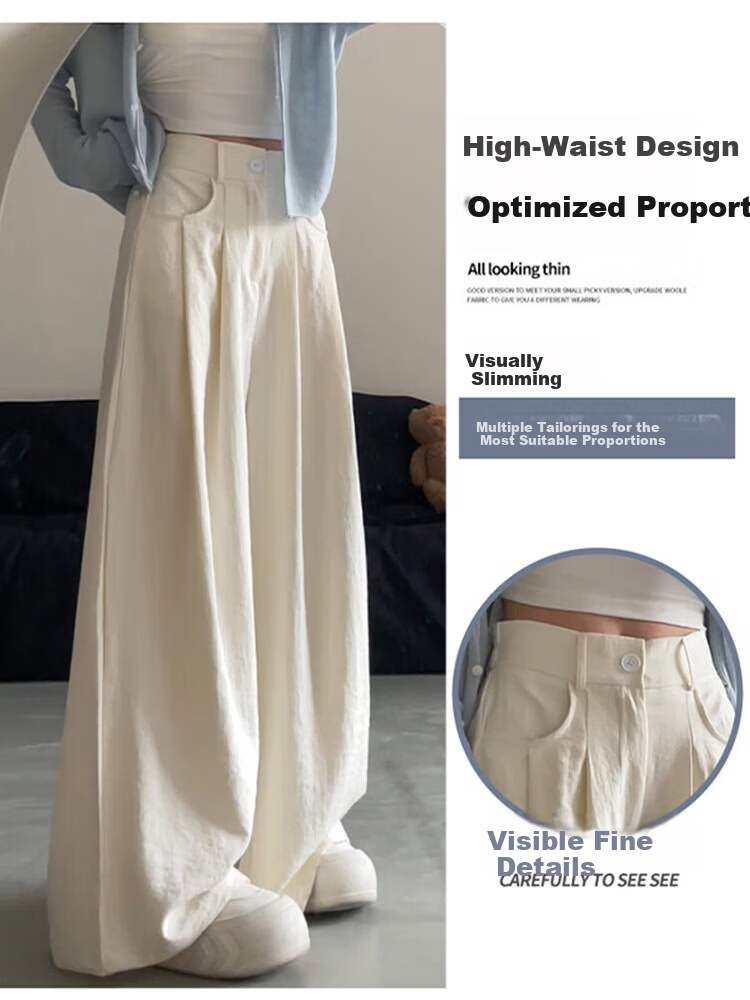 Langsha Naifu Women's Summer 2026 New High-Waist Slimming Draped Casual Loose Versatile Yamamoto Wide-Leg Pants 7