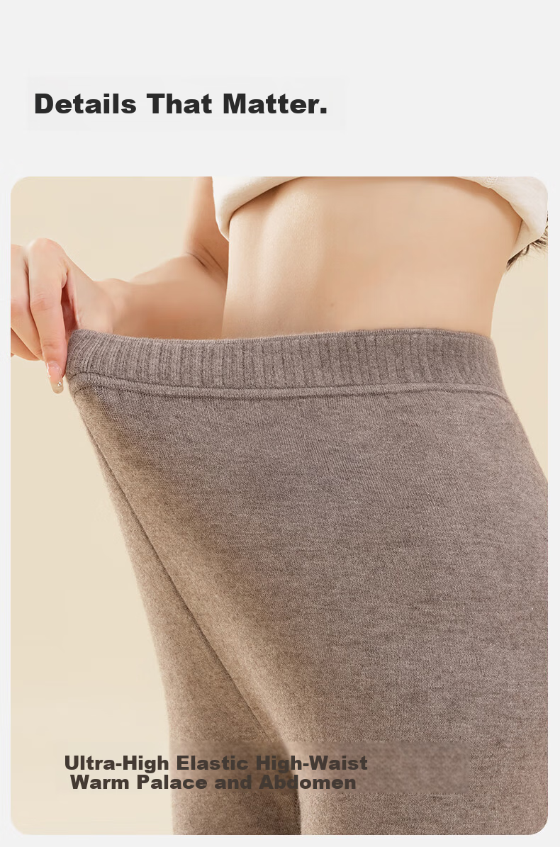 MiiOW Women's Winter Cotton Pants Fleece Lined Thick Wool Warm Pants Anti-Cold Extra Thick High Waist Fleece Trousers for Middle-aged and Elderly Northeast 13