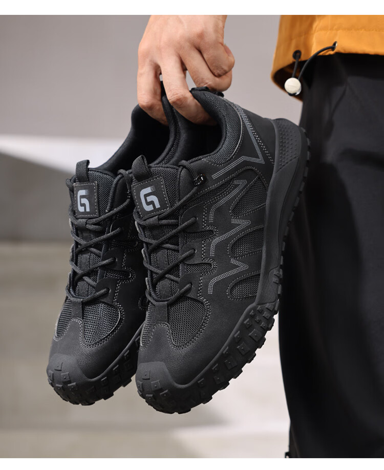 Jingtu Men's Breathable Safety Work Shoes Steel Toe Anti-Puncture Lightweight Comfortable Protective Shoes 3015F Size 41 12