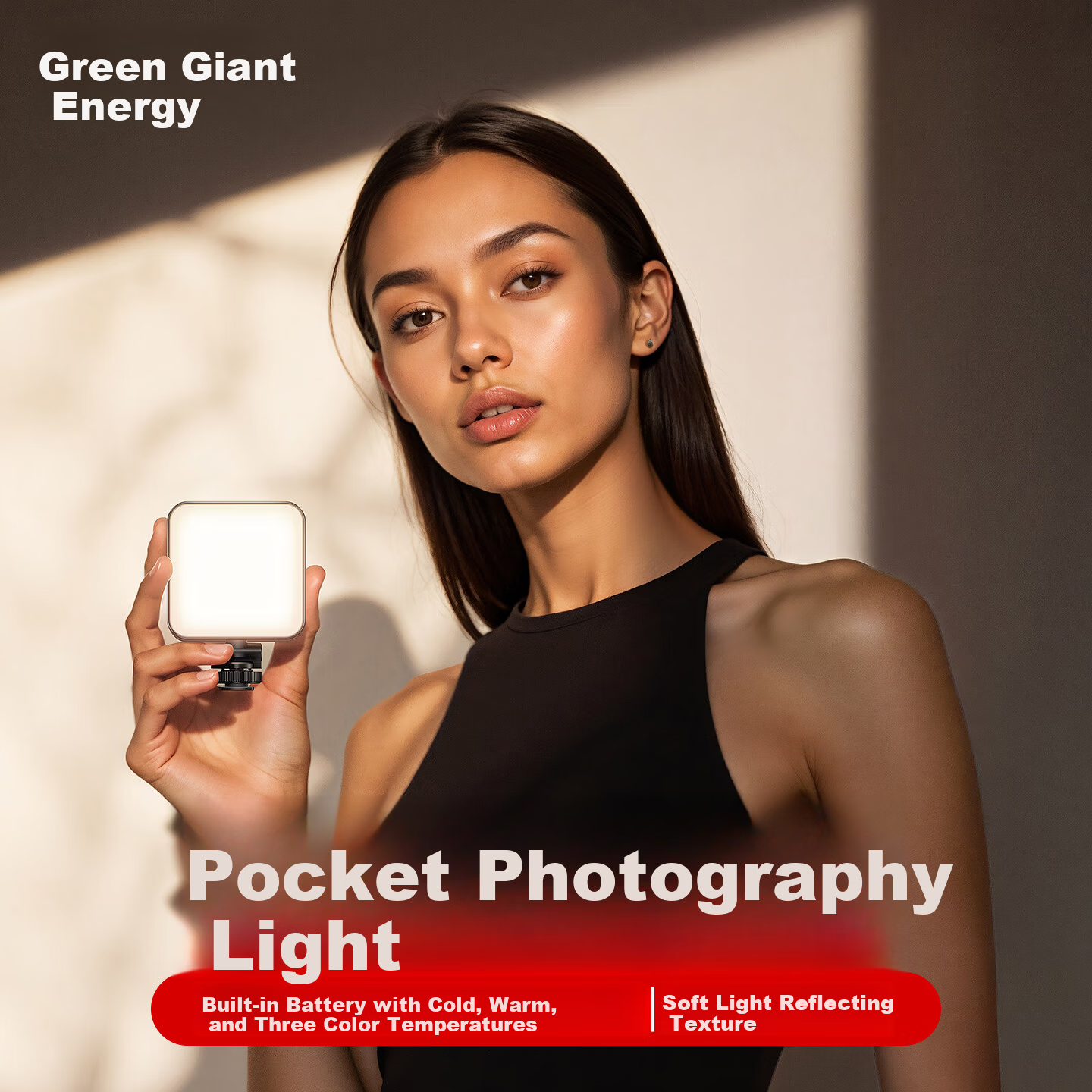 Llano Portable LED Pocket Bi-Color Fill Light Live Streaming Photography Light for Mirrorless Cameras and Smartphones Indoor Portrait Constant Light Built-in 2000mAh Battery Long-lasting