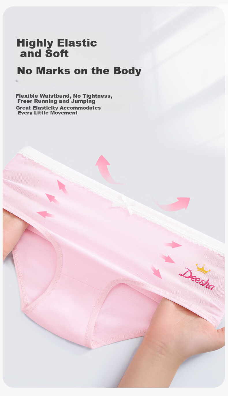 DEESHA [7a Antibacterial] Girls' Children's Briefs Youth Teen Triangle Shorts 4