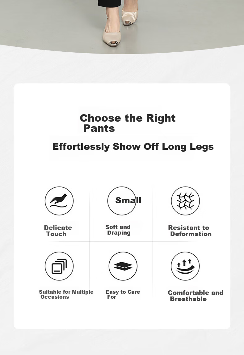 BOPRUIEY Straight-Leg Dark Pants, Spring And Autumn High-Waist Dress Pants for Women, Slimming Commuter Casual Trousers with Draping Effect 2