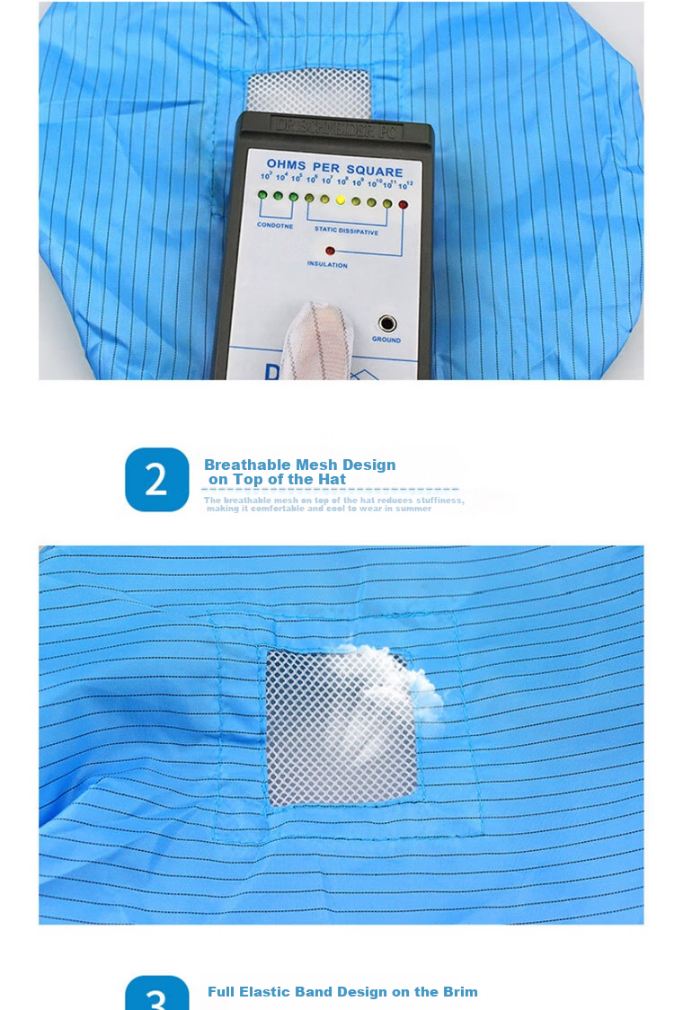 Houchuang Anti-Static Cap [Jingcang Delivery] Dust-Free Cleanroom Electronic Food Workshop Duckbill Work Cap Blue (Small Cap) 5 Pieces 5